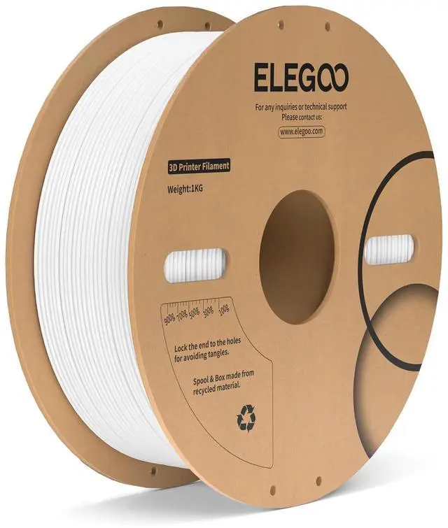Main image of ELEGOO PC 3D Printer Filament 1.75mm White 1KG