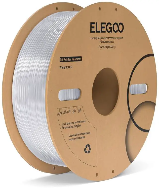 Main image of ELEGOO PC 3D Printer Filament 1.75mm Transparent 1KG
