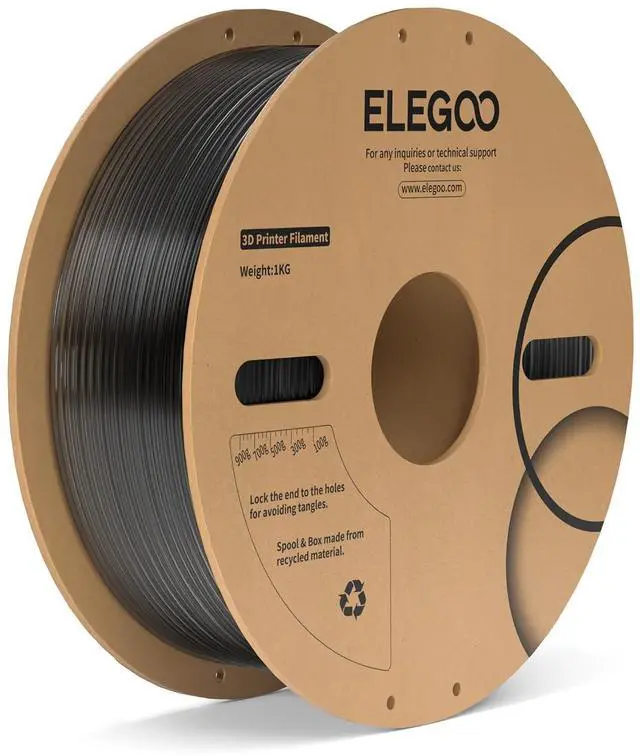 Main image of ELEGOO PC 3D Printer Filament 1.75mm Clear Black 1KG