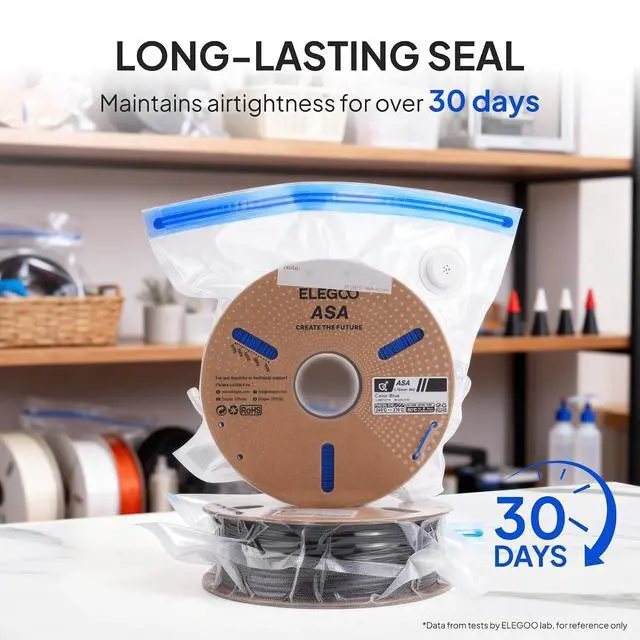 Alt view image 2 of 6 - ELEGOO 10pcs Filament Storage Bags with 2pcs Sealing Clips