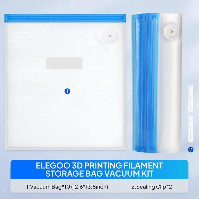 Alt view image 4 of 6 - ELEGOO 10pcs Filament Storage Bags with 2pcs Sealing Clips