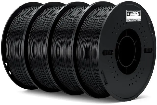 Main image of ELEGOO TPU 3D Printer Filament 1.75mm Black 4KG 95A Flexible