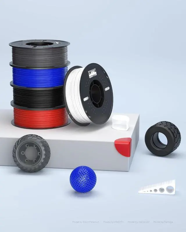 Alt view image 7 of 7 - ELEGOO TPU 3D Printer Filament 1.75mm Black 4KG 95A Flexible