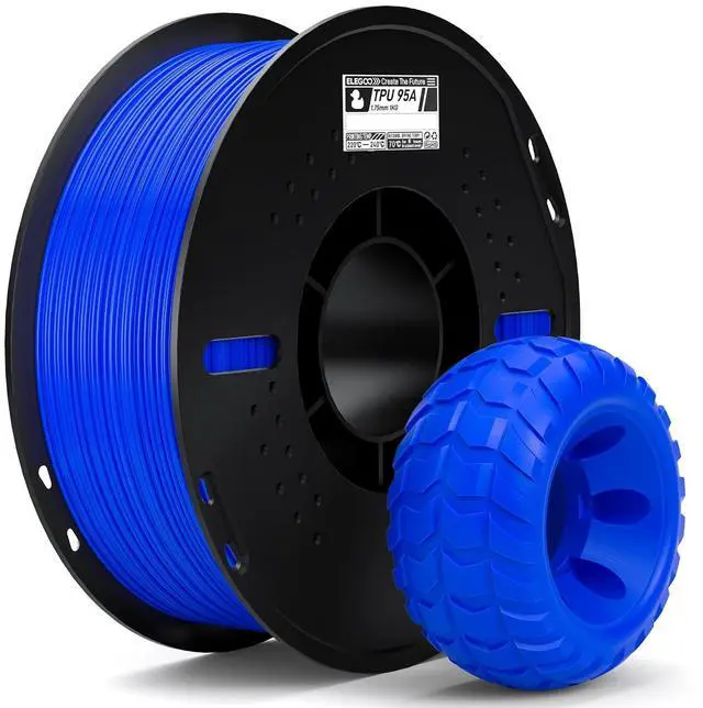 Main image of ELEGOO TPU 3D Printer Filament 1.75mm 95A Flexible Blue 1KG