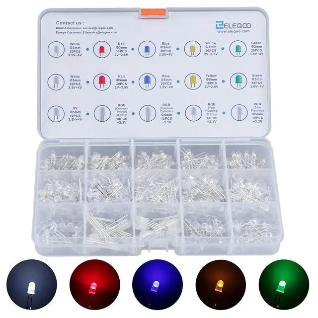 Alt view image 2 of 7 - ELEGOO 350pcs LED Kit with UNO R4 WiFi Kit Electronics Project Bundle