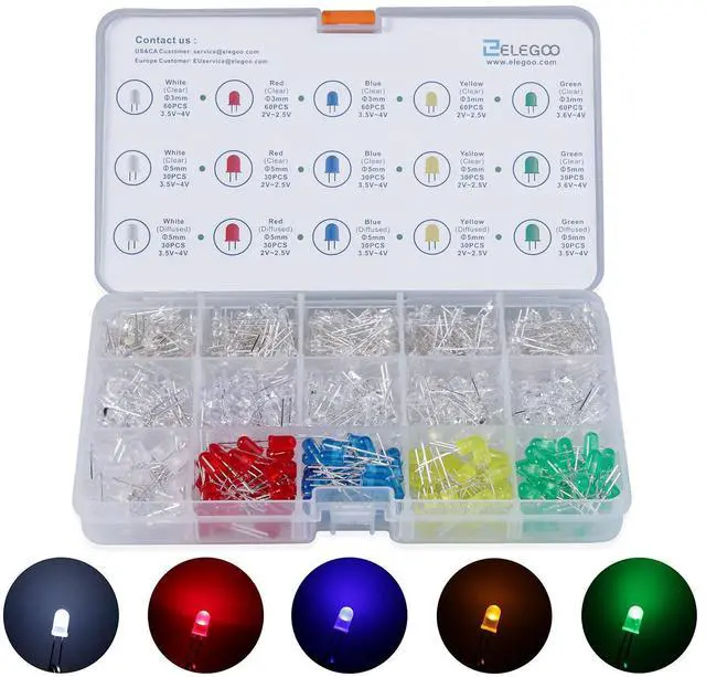 Alt view image 6 of 7 - ELEGOO 600pcs LED Kit with UNO R4 WiFi Kit Electronics Project Bundle