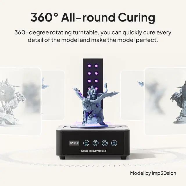 Alt view image 4 of 7 - ELEGOO Mercury Plus 2.0 Wash and Cure Station V2 for Mars Photon S Photon Mono LCD SLA DLP 3D Printer Models