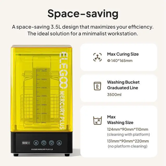 Alt view image 2 of 7 - ELEGOO Mercury Plus 2.0 Wash and Cure Station V2 for Mars Photon S Photon Mono LCD SLA DLP 3D Printer Models