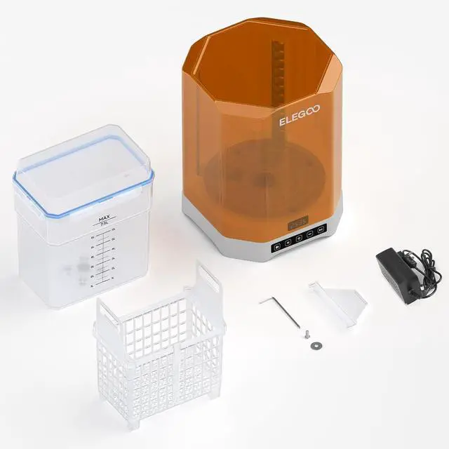 Alt view image 7 of 7 - ELEGOO Mercury Plus V3.0 Wash and Cure Station, 7.5 L Large Capacity, Compatible with Mars Saturn Photon Halot MSLA LCD DLP 3D Printers, Washing Size of 9.05"×5.31×10.24