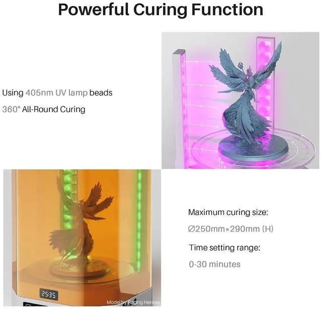 Alt view image 4 of 7 - ELEGOO Mercury Plus V3.0 Wash and Cure Station, 7.5 L Large Capacity, Compatible with Mars Saturn Photon Halot MSLA LCD DLP 3D Printers, Washing Size of 9.05"×5.31×10.24