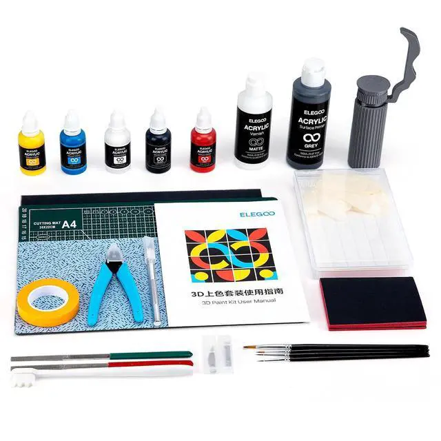 Alt view image 2 of 7 - ELEGOO 3D Paint Kit, Multifunctional 3D Printing Models Painting Kit