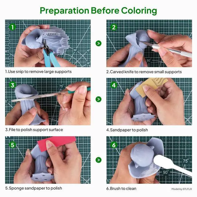 Alt view image 3 of 7 - ELEGOO 3D Paint Kit, Multifunctional 3D Printing Models Painting Kit