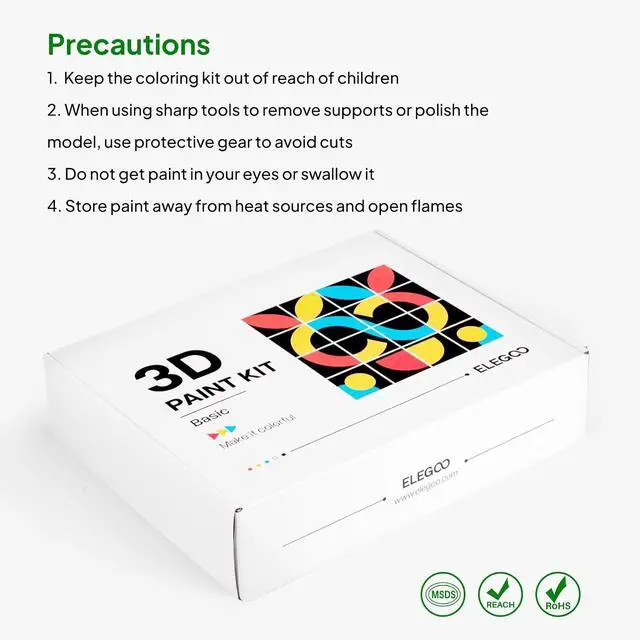 Alt view image 6 of 7 - ELEGOO 3D Paint Kit, Multifunctional 3D Printing Models Painting Kit