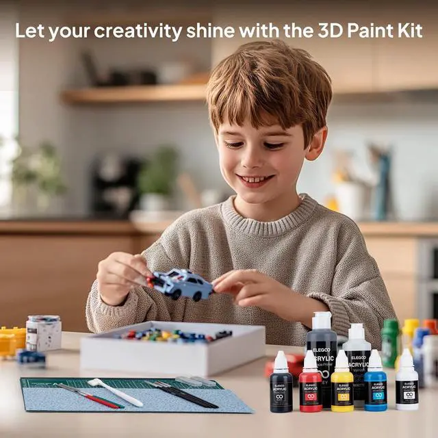 Alt view image 7 of 7 - ELEGOO 3D Paint Kit, Multifunctional 3D Printing Models Painting Kit