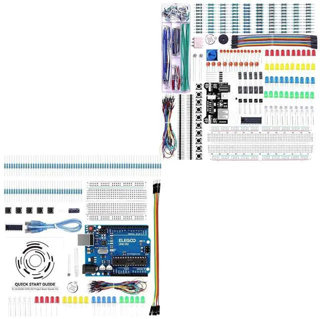Main image of ELEGOO UNO Basic Starter Kit and Upgraded Electronics Kit Bundle for STEM