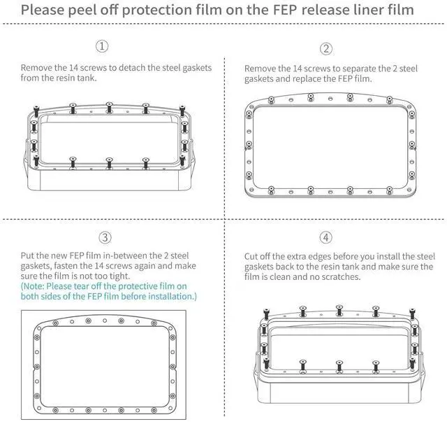 Alt view image 5 of 5 - ELEGOO 5PCS PFA Release Liner Film Compatible with Mars 4 DLP 3D Printer