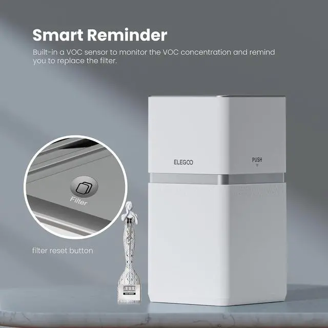 Alt view image 5 of 7 - ELEGOO MARSMATE Air Purifier, Remove Up to 95% TVOC, Compatible with Saturn 8k, Saturn 2, Saturn 3, Saturn 3 Ultra, Mars 4 DLP, Mars 4 MAX, Jupiter, Jupiter SE, Saturn 4, Saturn 4 Ultra 3D Printers