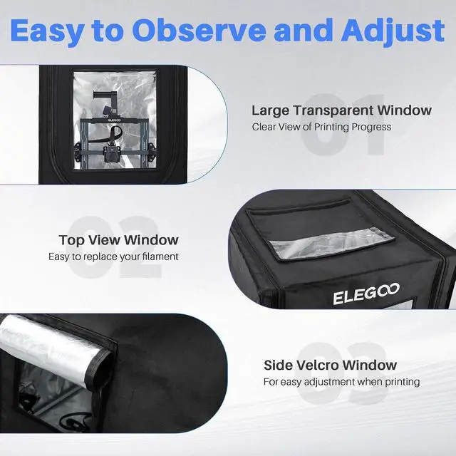 Alt view image 6 of 7 - ELEGOO 3D Printer Enclosure, Fireproof & Dustproof 3D Printer Cover