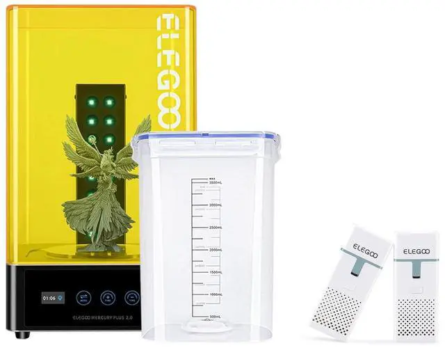 Main image of ELEGOO Mercury Plus V2 3D Printing Wash and Cure Station and ELEGOO Mini Air Purifier(Pack of 2)