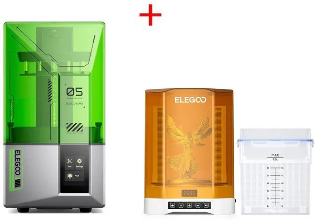 Main image of ELEGOO Mars 5 MSLA 3D Printer and ELEGOO Mercury Plus V3.0 Wash and Cure Station