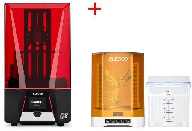 Main image of ELEGOO Saturn 3 MSLA 3D Printer and ELEGOO Mercury Plus V3.0 Wash and Cure Station
