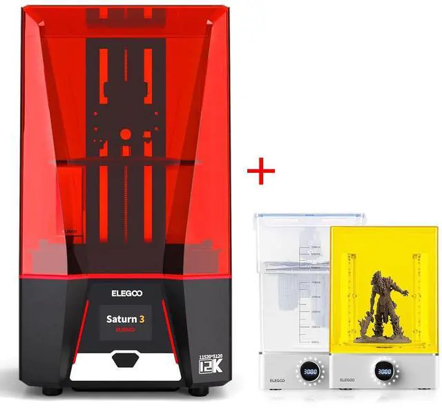 Main image of ELEGOO Saturn 3 MSLA 3D Printer and ELEGOO Mercury X Bundle Wash and Cure Station