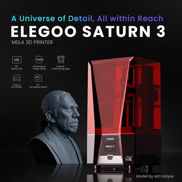 Alt view image 3 of 7 - ELEGOO Saturn 3 MSLA 3D Printer and ELEGOO Mercury XS Bundle Wash and Cure Station