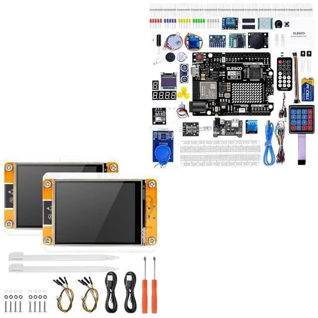 Main image of ELEGOO ESP32 Screens with UNO R4 WiFi Kit Electronics Project Bundle