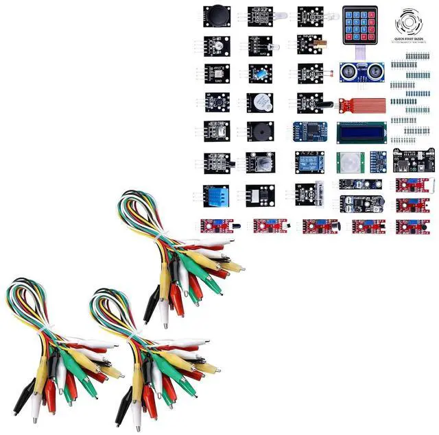 Main image of ELEGOO Clip Test Leads and 37-in-1 Sensor Kit Bundle for STEM Projects
