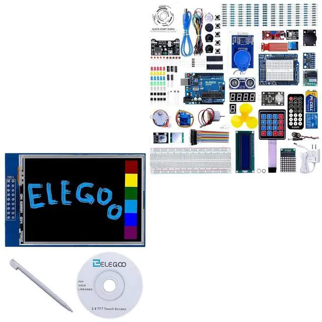 Main image of ELEGOO 2.8 Inch TFT Touch Screen and UNO R3 Kit Project Bundle for STEM
