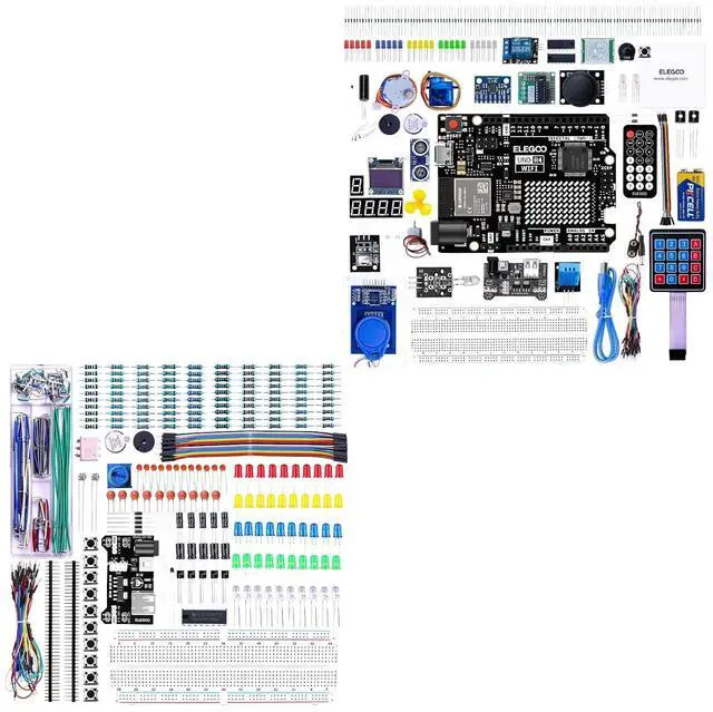 Main image of ELEGOO Electronics Fun Kit and UNO R4 WiFi Kit Project Bundle for STEM