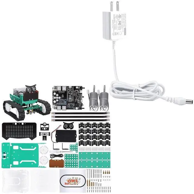 Main image of ELEGOO OwlBot V2 Robot Kit and 9V 1A Power Adapter STEM Project Bundle