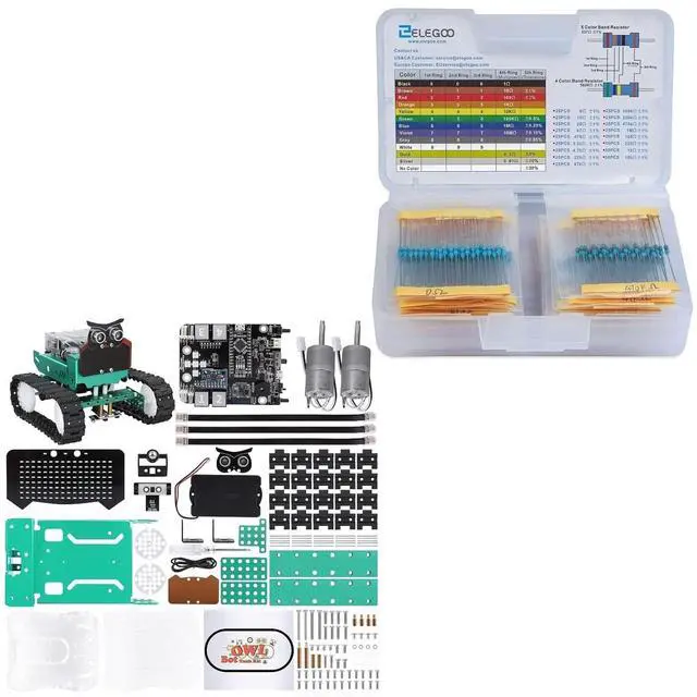 Main image of ELEGOO OwlBot V2 Robot Kit and Resistor Kit Electronics Project Bundle