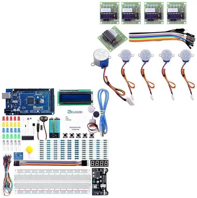 Main image of ELEGOO MEGA R3 Starter Kit and Stepper Motor Driver Kit Bundle for STEM