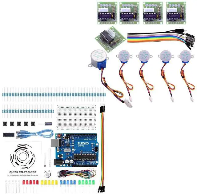 Main image of ELEGOO UNO Basic Starter Kit and Stepper Motor Driver Kit Bundle for STEM