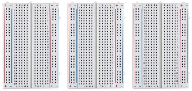 Main image of 400 tie Points breadboard, 4 Power Rails for Jumper Wire 3PCS