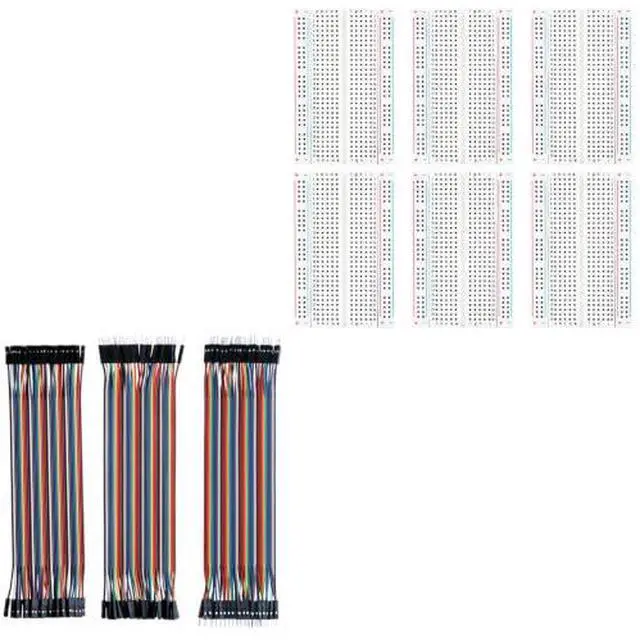 Main image of 120pcs Multicolored Dupont Wire & 6PCS 400 Point Solderless Breadboard Kit