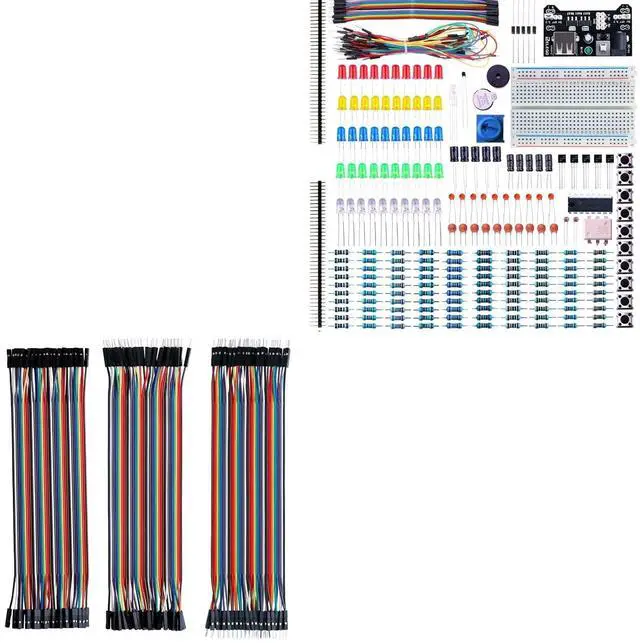 Main image of Electronic Fun Kit and 120pcs Dupont Wires Bundle, for Breadboard Circuits, Prototyping, STEM Labs and Electronics Practice