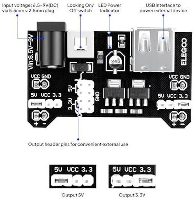 Alt view image 2 of 7 - Upgraded Electronics Kit and 120pcs Dupont Wires, for Breadboard Circuits, Prototyping, STEM Labs and Electronics Practice