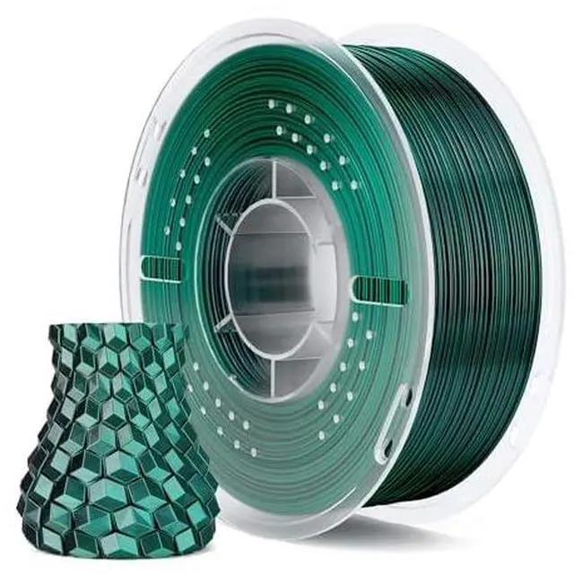 Main image of Silk PLA 3D Printer Filament 1.75mm Dual Color Black Green 1KG