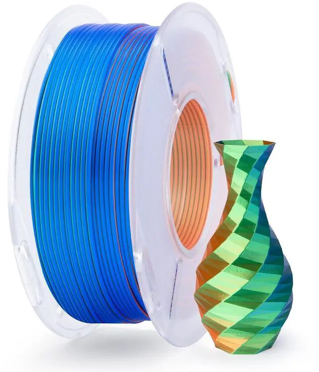Main image of Silk PLA Filament 1.75mm Triple Colors Orange Blue Purple 250g