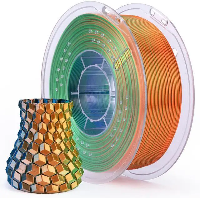 Main image of Silk PLA Filament Triple Colors Blue Green Orange 1.75mm 1KG