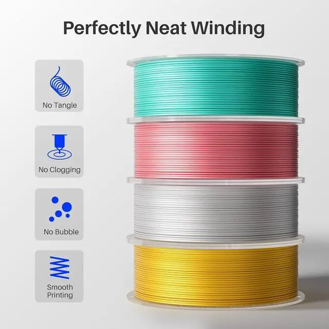 Alt view image 3 of 7 - Silk PLA 3D Printer Filament 1.75mm Holly Green 1KG