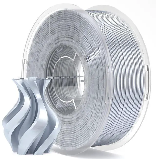 Main image of Silk PLA 3D Printer Filament 1.75mm Silver Grey 1KG