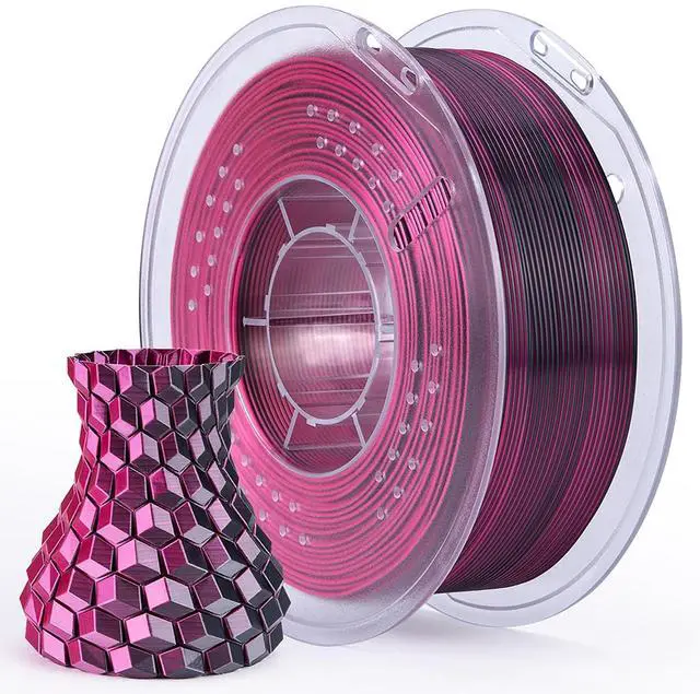 Main image of Silk PLA 3D Printer Filament 1.75mm Dual Color Black Red 1KG