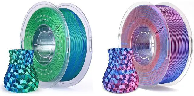 Main image of Silk PLA Filament 1.75mm Blue Green 1KG & Magenta Blue 1KG
