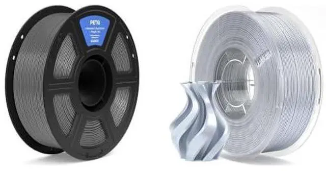 Main image of 1.75mm PETG Filament Space Gray 1KG & Silk PLA Filament Silver Grey 1KG