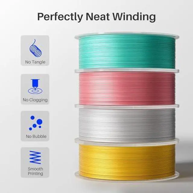 Alt view image 3 of 7 - Silk PLA Filament 1.75mm Blue Green 1KG & Magenta Blue 1KG