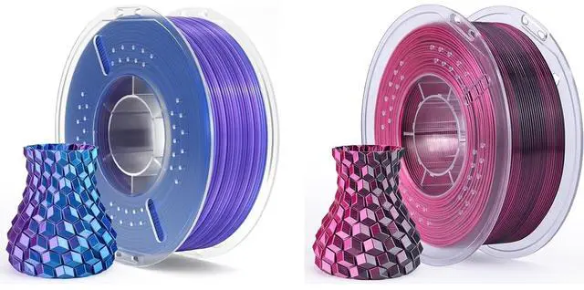Main image of Silk PLA Filament 1.75mm Blue Purple 1KG & Black Red 1KG