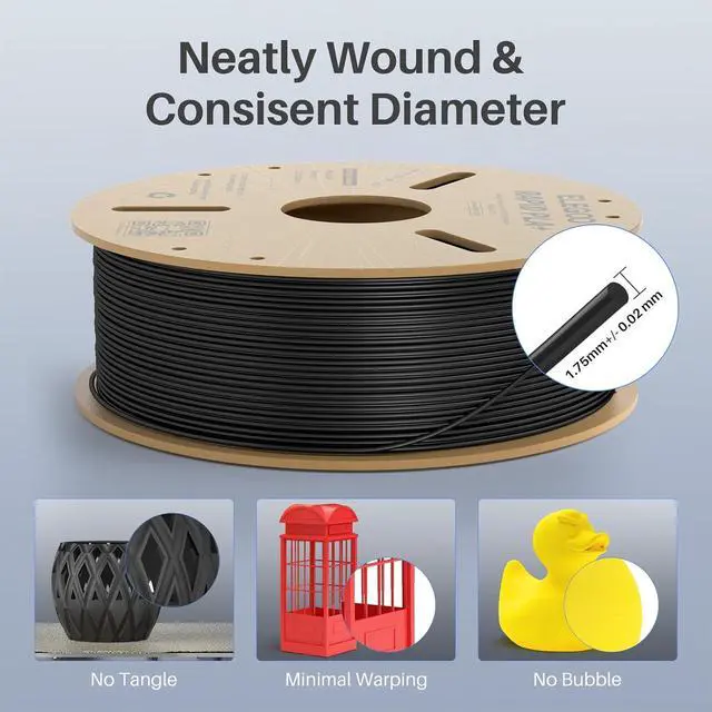 Alt view image 4 of 7 - Rapid PLA Plus Filament 1.75mm White 1KG, PLA+ 3D Printer Filament for 30-600 mm/s High Speed Printing, Dimensional Accuracy +/- 0.02 mm, 1kg Cardboard Spool(2.2lbs)